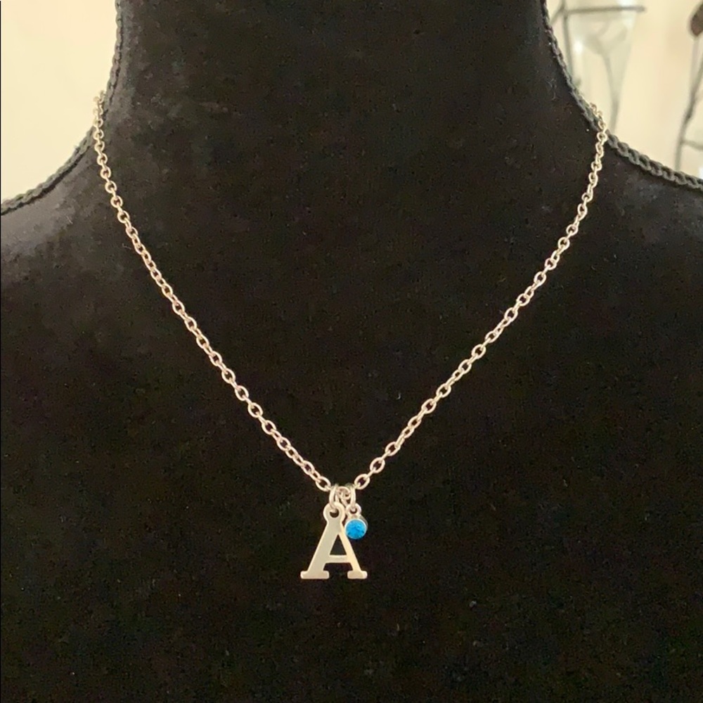 NWT Dainty Silver Letter A Initial Necklace